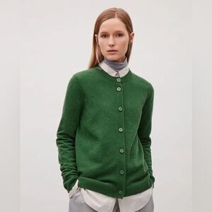 COS Back Pleat Wool Cardigan Sweater